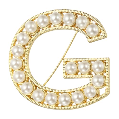 PATIKIL Brief Broschen Pins, Perlen Initial Alphabet G Letter Reversnadeln mit Schmuckschatulle fürEhefrau Anzüge Kleidung Kleid Bouquet Mantel Hut Tasche Handwerk Party, Goldton PATIKIL Brief Broschen Pins, Perlen Initial Alphabet G Letter Reversnadeln mit Schmuckschatulle fürEhefrau Anzüge Kleidung Kleid Bouquet Mantel Hut Tasche Handwerk Party, Goldton von PATIKIL