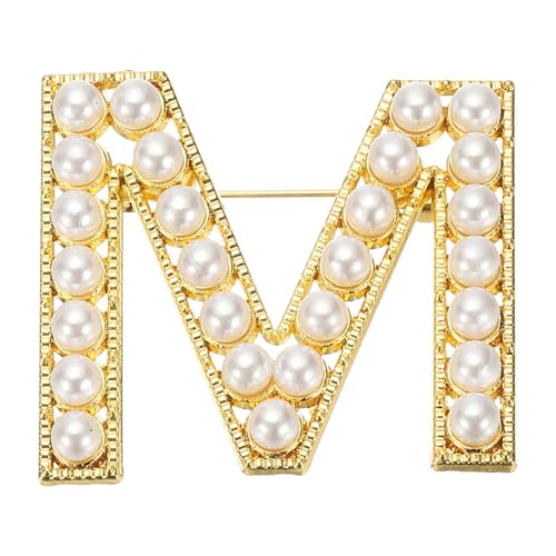 PATIKIL Brief Broschen Pins, Perlen Initial Alphabet M Letter Reversnadeln mit Schmuckschatulle fürEhefrau Anzüge Kleidung Kleid Bouquet Mantel Hut Tasche Handwerk Party, Goldton PATIKIL Brief Broschen Pins, Perlen Initial Alphabet M Letter Reversnadeln mit Schmuckschatulle fürEhefrau Anzüge Kleidung Kleid Bouquet Mantel Hut Tasche Handwerk Party, Goldton von PATIKIL
