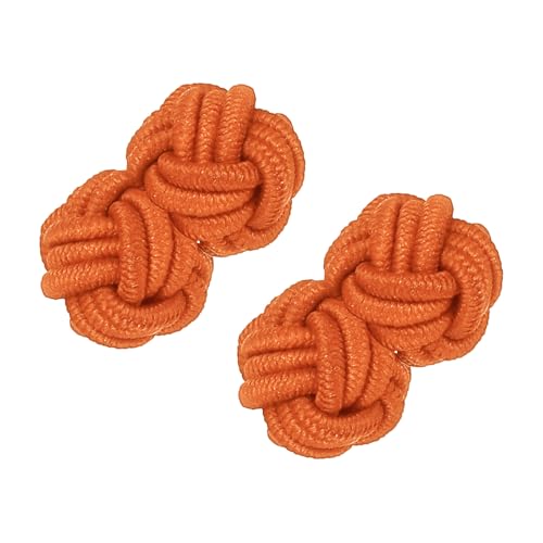 PATIKIL Seidenknoten-Manschettenknöpfe, Manschettenknöpfe aus elastischem Stoff, Twist-Knoten-Kleidungsaccessoires für Männer, Frauen, Business, Geschenk, Hochzeit, leuchtendes Orange PATIKIL Seidenknoten-Manschettenknöpfe, Manschettenknöpfe aus elastischem Stoff, Twist-Knoten-Kleidungsaccessoires für Männer, Frauen, Business, Geschenk, Hochzeit, leuchtendes Orange von PATIKIL