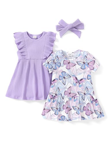 PATPAT Baby Mädchen Kleid Set, Packung mit 2 Süßes Sommerkleider Ärmellos Rüschen Prinzessin Kleider Kurze Ärmel, Kleinkind A-Linien-Kleid für Hochzeit Geburtstag Party Bankett Urlaub, 3-24 Monate PATPAT Baby Mädchen Kleid Set, Packung mit 2 Süßes Sommerkleider Ärmellos Rüschen Prinzessin Kleider Kurze Ärmel, Kleinkind A-Linien-Kleid für Hochzeit Geburtstag Party Bankett Urlaub, 3-24 Monate von PATPAT