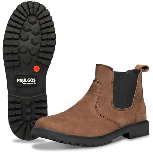 PAULGOS Herren Chelsea Boots, Echtes Leder Stiefeletten Größe 47, dunkelgrau PAULGOS Herren Chelsea Boots, Echtes Leder Stiefeletten Größe 47, dunkelgrau von PAULGOS