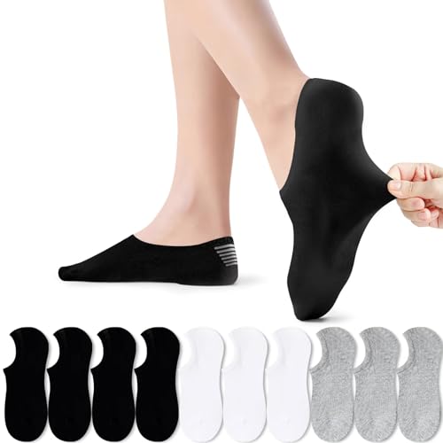 PAUNEW Socken Damen Sneakr Socken 35-38 10 Paar Schwarz und Weiß grau von PAUNEW