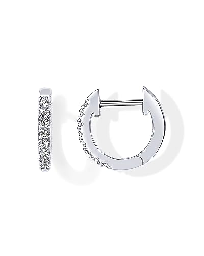 PAVOI 14K White Gold Plated Post Cubic Zirconia Cuff Earring Huggie Stud von PAVOI