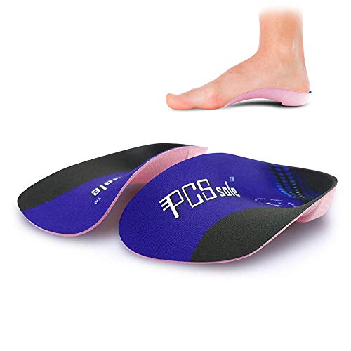 PCSsole 3/4 Orthopädische Einlegesohlen für Plattfüße, Plantarfasziitis, Fersensporn, halbe Schuheinlagen mit hoher Fußgewölbe, Schuhe Einlagen lindern Fersenschmerzen für Damen & Herren, Blau, S. von PCSsole