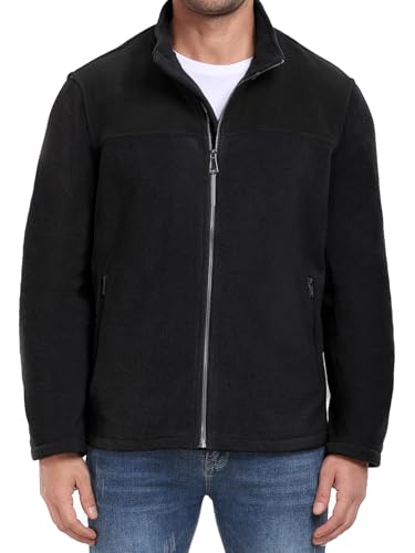PEGENO Fleecejacke Herren Klassisch Durchgehender Reißverschluss Stehkragen Leicht Lässig Jacke Herren Weich Warm Fleecejacken mit Reißverschlusstasche Schwarz Mittle PEGENO Fleecejacke Herren Klassisch Durchgehender Reißverschluss Stehkragen Leicht Lässig Jacke Herren Weich Warm Fleecejacken mit Reißverschlusstasche Schwarz Mittle von PEGENO