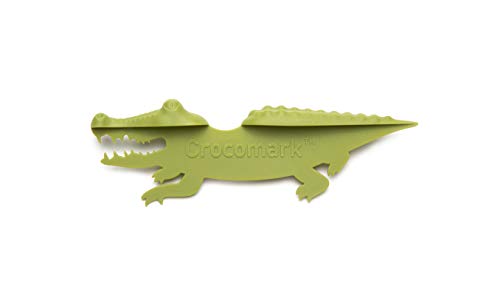 PELEG DESIGN - Crocomark Lesezeichen Bookmarks | Krokodil Lesezeichen Kinder | Page Marker aus Kunststoff | Seitenhalter in grün | Geschenk für Bücher-Liebhaber, an Weihnachten, Geburtstag, Ostern von PELEG DESIGN