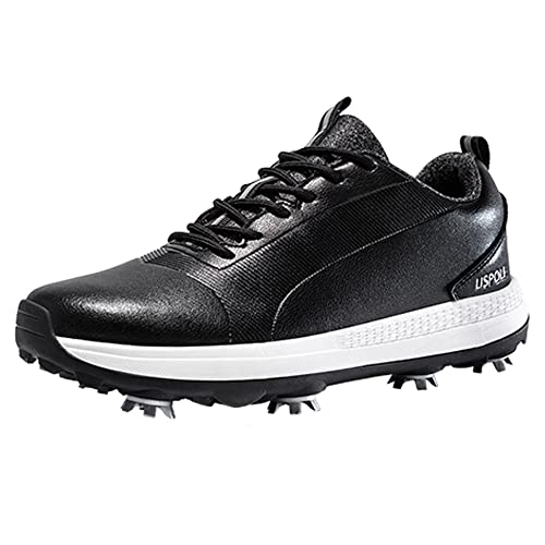 PENXZT Golfschuhe Für Herren Mit Spikes wasserdichte Outdoor-Golf-Turnschuhe Bequemes Leichtgewicht,D,44 EU von PENXZT