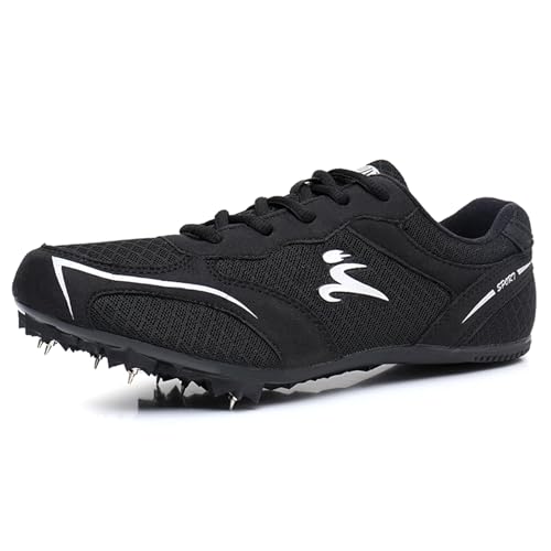 PENXZT Leichtathletik-Spike-Schuhe Herren Damen, atmungsaktiv leicht Professional Sportschuhe Racing Laufschuhe for Kinder Jungen,Schwarz,36 von PENXZT