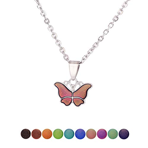 PEPWE Halskette mit Emotions-Gefühl für Schmetterling, Stimmung, Farbwechsel mit Temperatur, Schmuckanhänger PEPWE Halskette mit Emotions-Gefühl für Schmetterling, Stimmung, Farbwechsel mit Temperatur, Schmuckanhänger von PEPWE