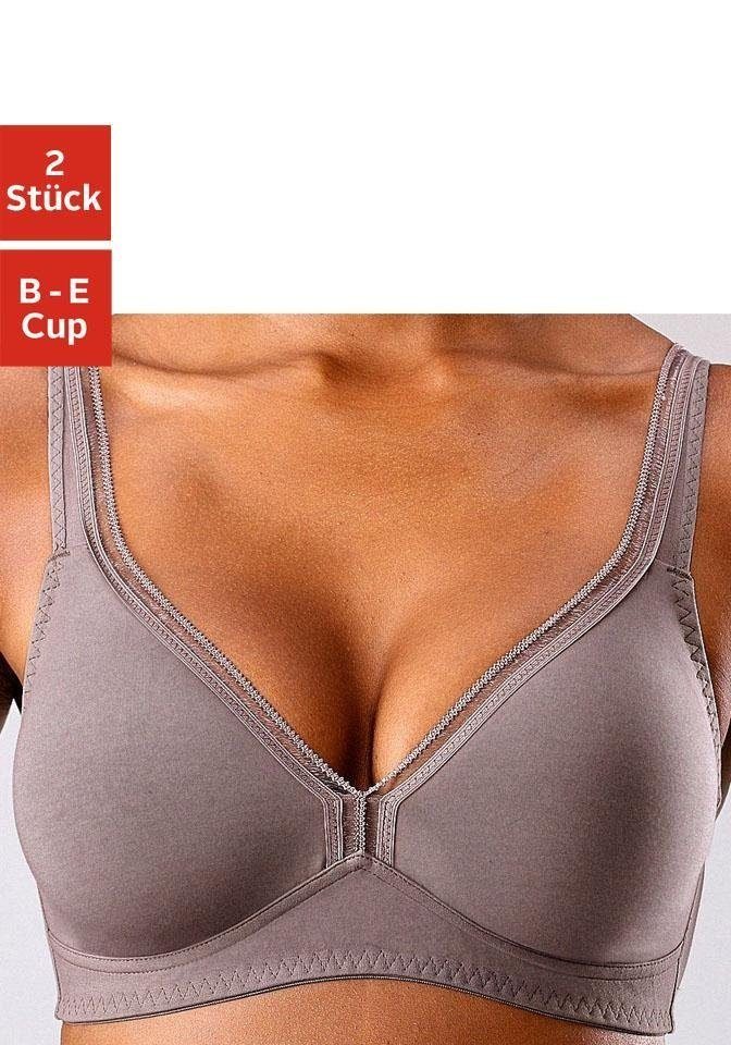 petite fleur T-Shirt-BH (Packung, 2 Stück) ohne Bügel aus Baumwolle, Basic Dessous von petite fleur