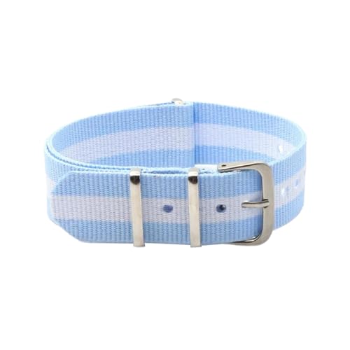 PEtbon 16mm/18mm/20mm/22mm Herren Damen Nylon gewebtes Uhrenarmband Armband mit silberner Dornschließe von PEtbon