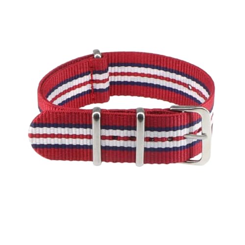 PEtbon 16mm/18mm/20mm/22mm Herren Damen Nylon gewebtes Uhrenarmband Armband mit silberner Dornschließe von PEtbon