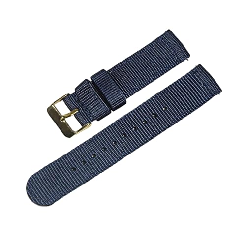 PEtbon 18/20/22mm silbrig/gold/roségold/schwarz gewebtes Nylon-Uhrenarmband aus Edelstahl mit Dornschließe und Schnellverschluss-Federsteg von PEtbon