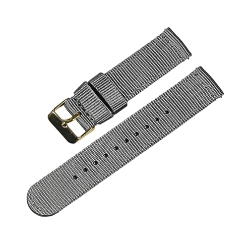 PEtbon 18/20/22mm silbrig/gold/roségold/schwarz gewebtes Nylon-Uhrenarmband aus Edelstahl mit Dornschließe und Schnellverschluss-Federsteg von PEtbon