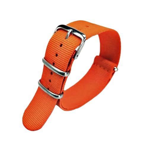 PEtbon 18mm/20mm/22mm atmungsaktives, gewebtes Nylon-Canvas-Uhrenarmband mit silberner Metallschnalle von PEtbon