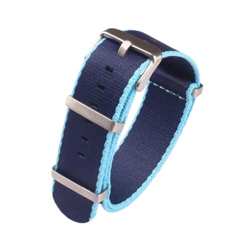 PEtbon 20mm/22mm hautfreundliches Nylon-Uhrenarmband im Militärstil mit silberner/schwarzer Edelstahl-Dornschließe von PEtbon