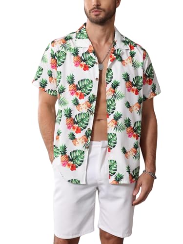 PICKLION Hawaiihemd Herren Kurzarm Strand Hemd Aloha Tropische Urlaub Sommer Freizeithemden Weiß XXL PICKLION Hawaiihemd Herren Kurzarm Strand Hemd Aloha Tropische Urlaub Sommer Freizeithemden Weiß XXL von PICKLION