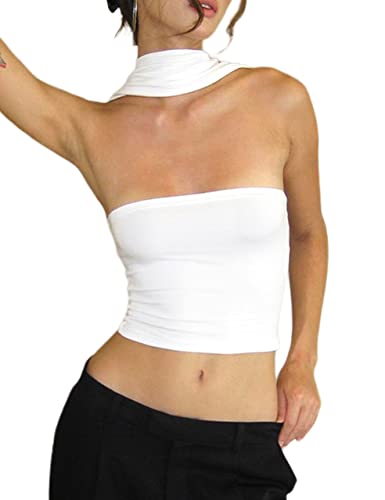 PICPUNMAK Frauen Sexy Trägerlos Neckholder Tube Top Aushöhlen Ärmellos Solide Schlank Bandeau Tops Schulterfrei Tank Weste Clubwear, Weiss/opulenter Garten, X-Klein PICPUNMAK Frauen Sexy Trägerlos Neckholder Tube Top Aushöhlen Ärmellos Solide Schlank Bandeau Tops Schulterfrei Tank Weste Clubwear, Weiss/opulenter Garten, X-Klein von PICPUNMAK
