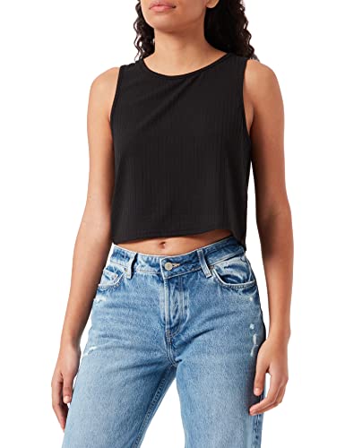 PIECES Damen Pckylie Sl Crop Noos Top, Schwarz, L EU von PIECES