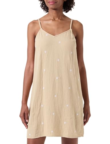 PIECES Damen Pcmaya Strap Short Dress, Safari/Detail:Bright White Embroidery Flowers, M EU PIECES Damen Pcmaya Strap Short Dress, Safari/Detail:Bright White Embroidery Flowers, M EU von PIECES