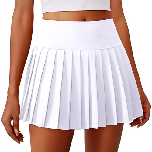 PINSPARK Damen Plissierte Tennisrock Faltenrock Sportrock Minirock UV Schutz Röcke Hosenrock Golfrock mit Taschen Hohe Taille Tennis Skort V-Bund Workout Outdoor Laufen Weiß M PINSPARK Damen Plissierte Tennisrock Faltenrock Sportrock Minirock UV Schutz Röcke Hosenrock Golfrock mit Taschen Hohe Taille Tennis Skort V-Bund Workout Outdoor Laufen Weiß M von PINSPARK
