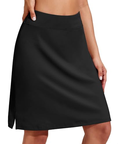 PINSPARK Damen Tennisrock Hohe Taille Golfrock mit Innenhose Knielanger Hosenrock Sportrock mit Taschen Wandern Laufen Radfahren Schwarz XXL PINSPARK Damen Tennisrock Hohe Taille Golfrock mit Innenhose Knielanger Hosenrock Sportrock mit Taschen Wandern Laufen Radfahren Schwarz XXL von PINSPARK