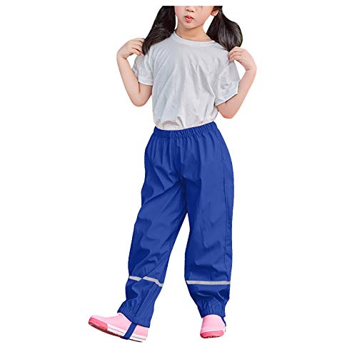 PINTUTU Unisex Regenhose Kinder, Regenhose Damen wasserdicht und Winddicht, Hose Atmungsaktiv Matschhose, ungefüttert Regenbundhose Überziehhose für Mädchen Jungen Regenhose Kinder Matschhose Casual von PINTUTU