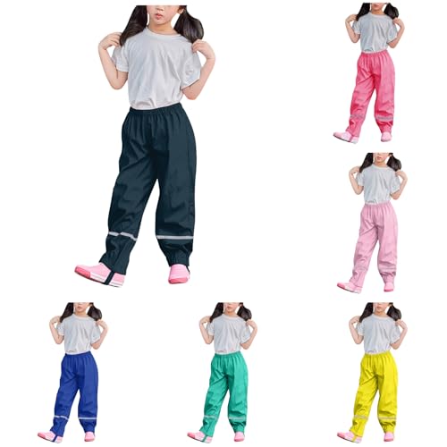 PINTUTU Unisex Regenhose Kinder, Regenhose Damen wasserdicht und Winddicht, Hose Atmungsaktiv Matschhose, ungefüttert Regenbundhose Überziehhose für Mädchen Jungen Regenhose Kinder Matschhose Casual von PINTUTU