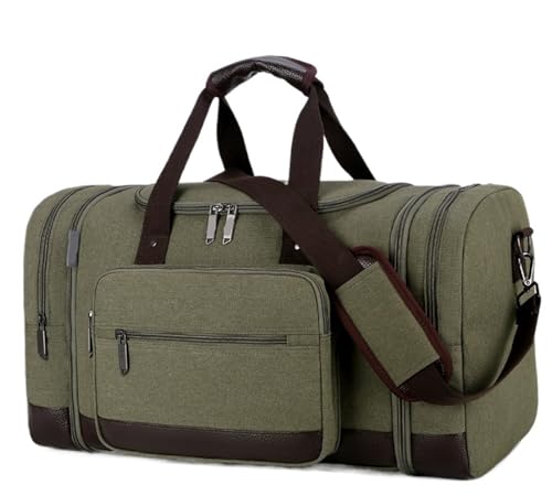 Leichte Reisetasche Canvas-Übernachtungs-Weekend-Tasche, Handgepäcktasche Für Männer, Sporttasche Für Bergcamping Sporttasche Gym (Color : A, Size : 53 * 23 * 35cm) von PIPONS