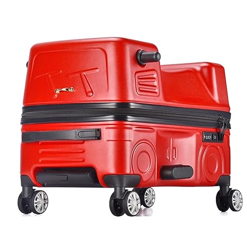 PIPONS Trolley Rollkoffer Kreative Reitkoffer Tragbares Gepäck Jungen Und Mädchen Reisen Harter Koffer Reisekoffer Gepäck (Color : Rood, Size : 24inch) von PIPONS