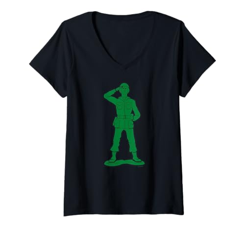 Damen Disney and Pixar's Toy Story Green Army Man Costume T-Shirt mit V-Ausschnitt Damen Disney and Pixar's Toy Story Green Army Man Costume T-Shirt mit V-Ausschnitt von PIXAR
