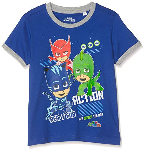 PJ Masks Jungen 7005 T-Shirt, Dunkelblau, 104 von PJ Masks