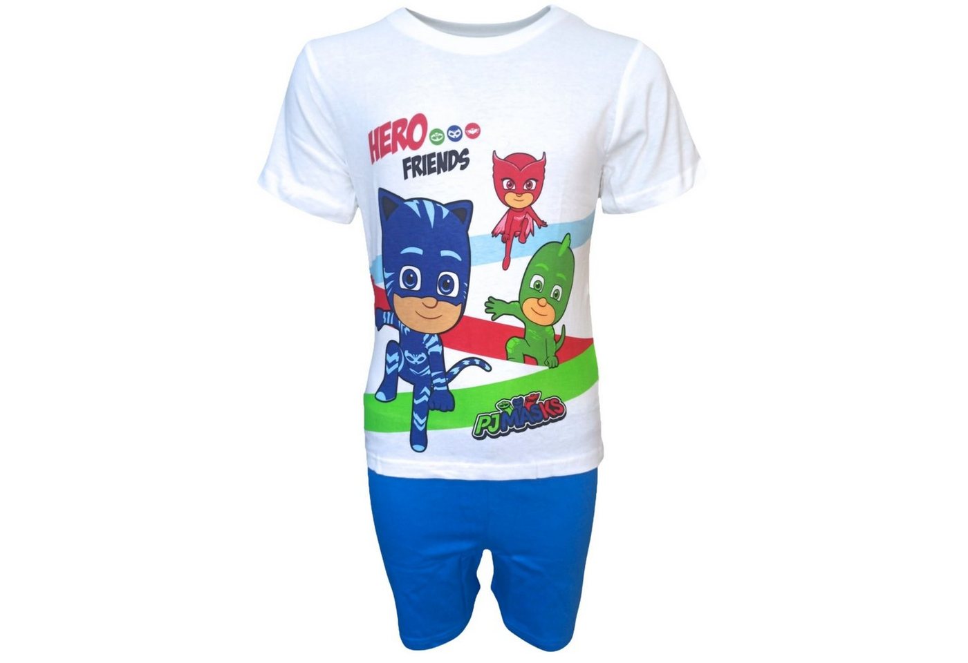 PJ Masks Schlafanzug HERO FRIENDS (2 tlg) Jungen Pyjama kurz - Shorty aus Baumwolle Gr. 98-128 cm von PJ Masks