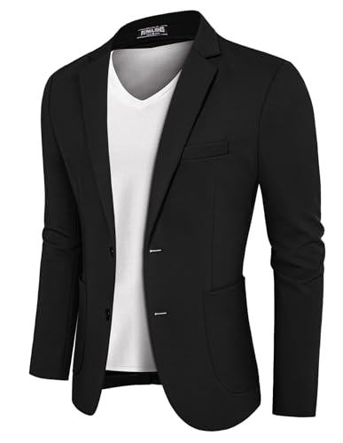 PJ PAUL JONES Herren Blazer Sakko Modern Regular Fit Business Anzugjacke mit 3 Taschen (Schwarz, XXL) von PJ PAUL JONES