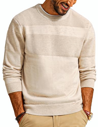 PJ PAUL JONES Herren-Pullover, lässig, Rundhalsausschnitt, strukturierter Strickpullover, aprikose, Mittel PJ PAUL JONES Herren-Pullover, lässig, Rundhalsausschnitt, strukturierter Strickpullover, aprikose, Mittel von PJ PAUL JONES