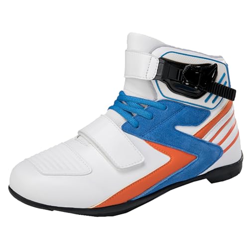 PLABNK Motorradstiefel (36-46), Straßenreitschuhe/Mit Schnallendesign, Rutschfeste Outdoor- / Trekking- / Wanderschuhe, Bequeme Powersport-Schuhe/Für Männer Und Frauen,40,Blue von PLABNK