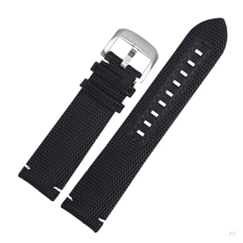 PLACKE 22mm Nylon Canvas Uhrengurt Sport wasserdichtes Leder Armband Bandgürtel for Mido Fit for Ozean Fit for Stern M042.430 Accessoires (Color : Black02, Size : 22mm) von PLACKE