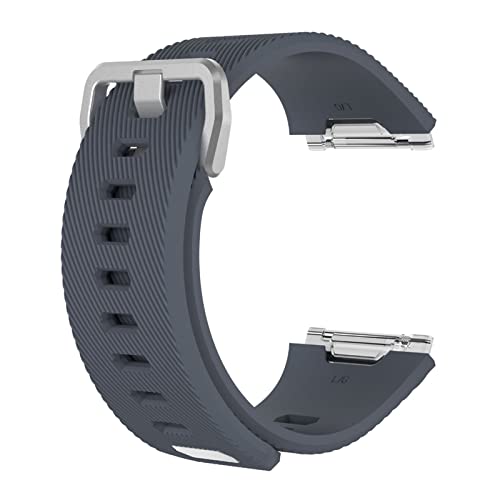 PLACKE Armbands Wasser Welligkeit Silber Schnalle Armband for Fitbit Ionische Silikonkautschuk Wasserdichte Uhrenarmband (Color : 43 EU, Size : Small Size) von PLACKE