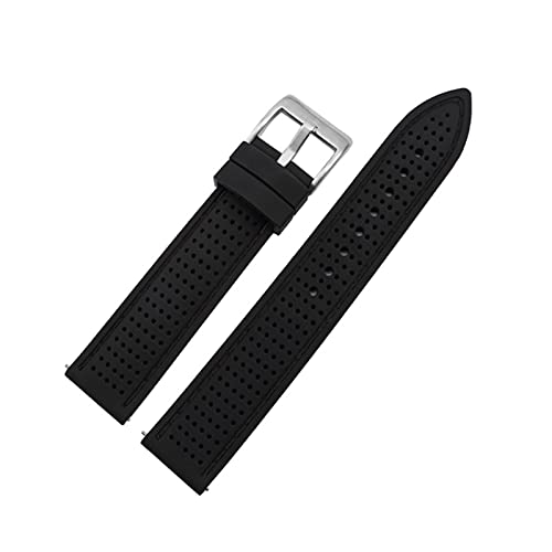 PLACKE 18 mm 20 mm 22 mm 24 mm atmungsaktives Silikongurt Smart Watchband Fit for Huawei FIT for SAMSUNG WATCH SPORT SOFT GUMMEL BRAKETBRATOMBAGE Accessoires (Color : 1black-blackline, Size : 18mm) von PLACKE