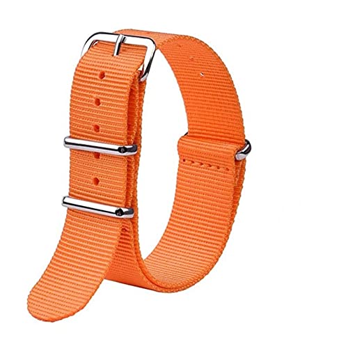 PLACKE Hochleistungsnylon -Leinwand -Gurt 18 mm 20 mm 22 mm gestreiftes Mode Ersatz -Uhrenband Nylon Fit for NATO Uhrenarmband (Color : Orang, Size : 18mm) von PLACKE