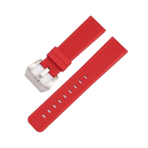 PLACKE Naturkautschukriemen fit for Rolex Fit for Submariner 20mm 22 mm 24mm Uhrenarmband Passform for Samsung S3 Passform for Huawei Gt Watchband (Color : Red01, Size : 22mm) von PLACKE