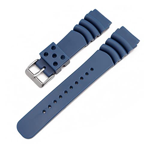 PLACKE Silikon Gummi -Uhr -Gurtband 20mm 22 mm 24 mm fit for Seiko fit for Casio Uhr Waterdes Sportgurt for Männer Frauen Generic Watchband (Color : Royal, Size : 22mm) von PLACKE