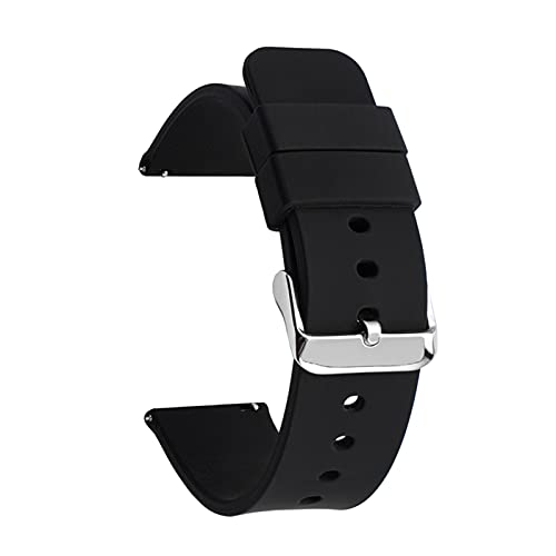 PLACKE Sport Silikongurt Armband Armband Anfall for Samsung Fit for Galaxy Fit for aktive 2 Pass (Color : Black01, Size : 14mm) von PLACKE