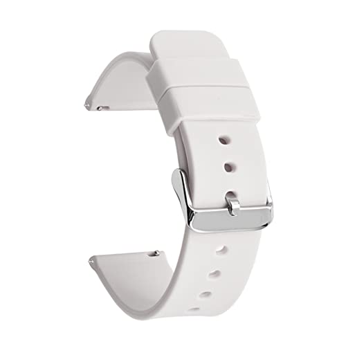 PLACKE Sport Silikongurt Armband Armband Anfall for Samsung Fit for Galaxy Fit for aktive 2 Pass (Color : White01, Size : 18mm) von PLACKE