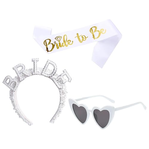 PLCPDM 3-teiliges Herz-Sonnenbrillen-Stirnband-Set, Hochzeit, Valentinstag, Fotografie, Frauenherz, Stirnband mit Herz-Sonnenbrille für Frauen, Herz-Sonnenbrille, Junggesellinnenabschied, von PLCPDM