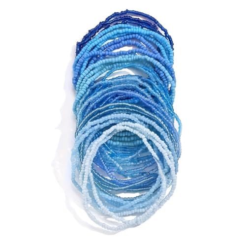 PLCPDM 30 bunte böhmische Glasperlen, Fußkettchen, Handkette, stilvolle Perlen-Fußkettchen, Armbänder, Set für Damen und Mädchen von PLCPDM