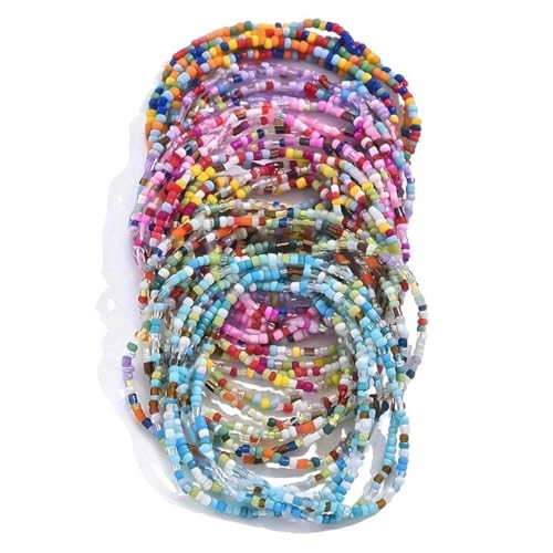 PLCPDM 30 bunte böhmische Glasperlen, Fußkettchen, Handkette, stilvolle Perlen-Fußkettchen, Armbänder, Set für Damen und Mädchen von PLCPDM