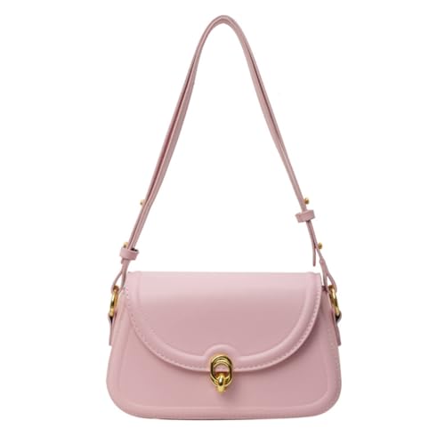 PLCPDM Auffällige Damen-Achseltasche, PU-Leder, Umhängetasche, modische Handtasche für den täglichen Gebrauch, rose von PLCPDM