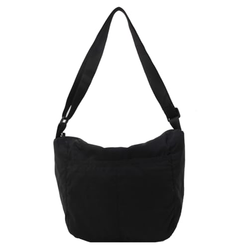 PLCPDM Damen-Umhängetasche, Nylon, große Kapazität, Kuriertasche, Schüler, Schultasche für den täglichen Gebrauch, Schwarz von PLCPDM