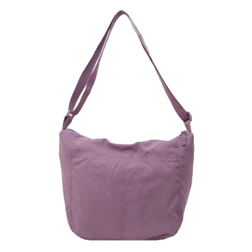 PLCPDM Damen-Umhängetasche, Nylon, große Kapazität, Kuriertasche, Schüler, Schultasche für den täglichen Gebrauch, violett von PLCPDM